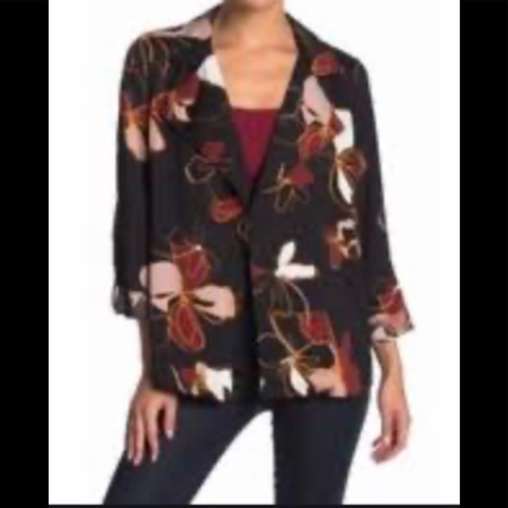 NEW 14TH&UNION black floral lightweight jacket S